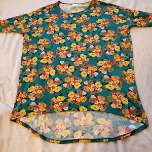 Green floral design shirt